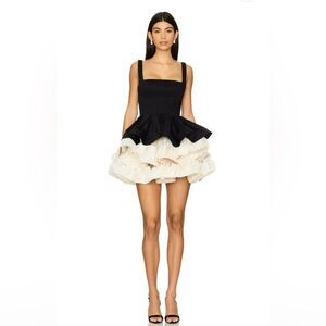 NEW BRONX AND BANCO Catalina Mini Dress Elegant Black and Cream Dress, size S